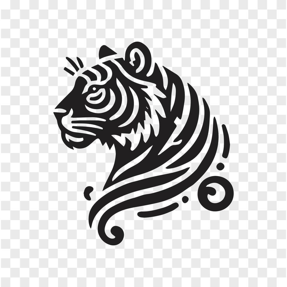 Bengal Tiger Silhouette of Elegance vector