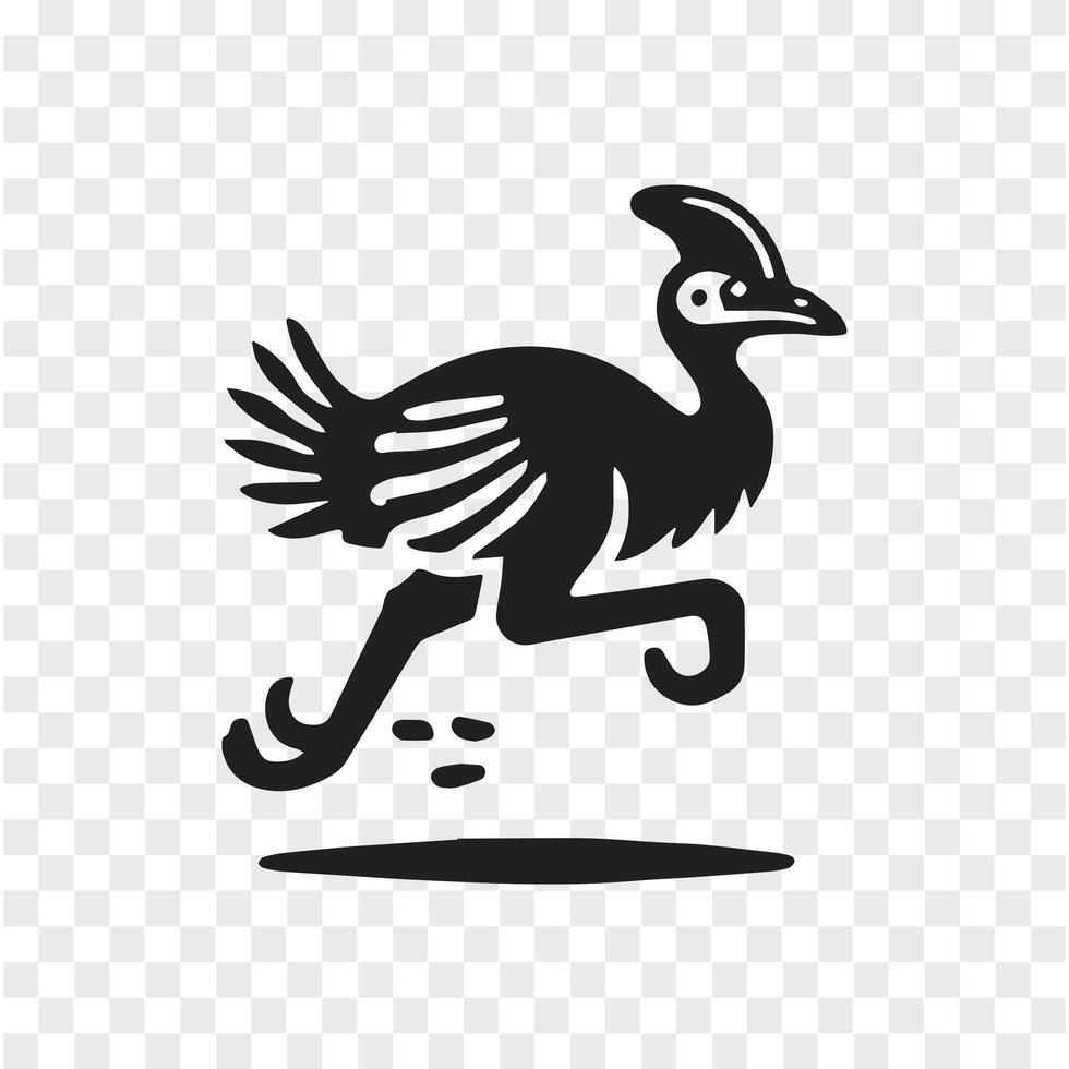 Cassowary Elegance Silhouette in Flight vector