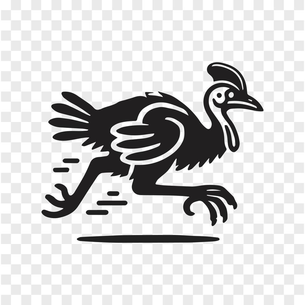 Wild and Free Cassowary Silhouette Design vector