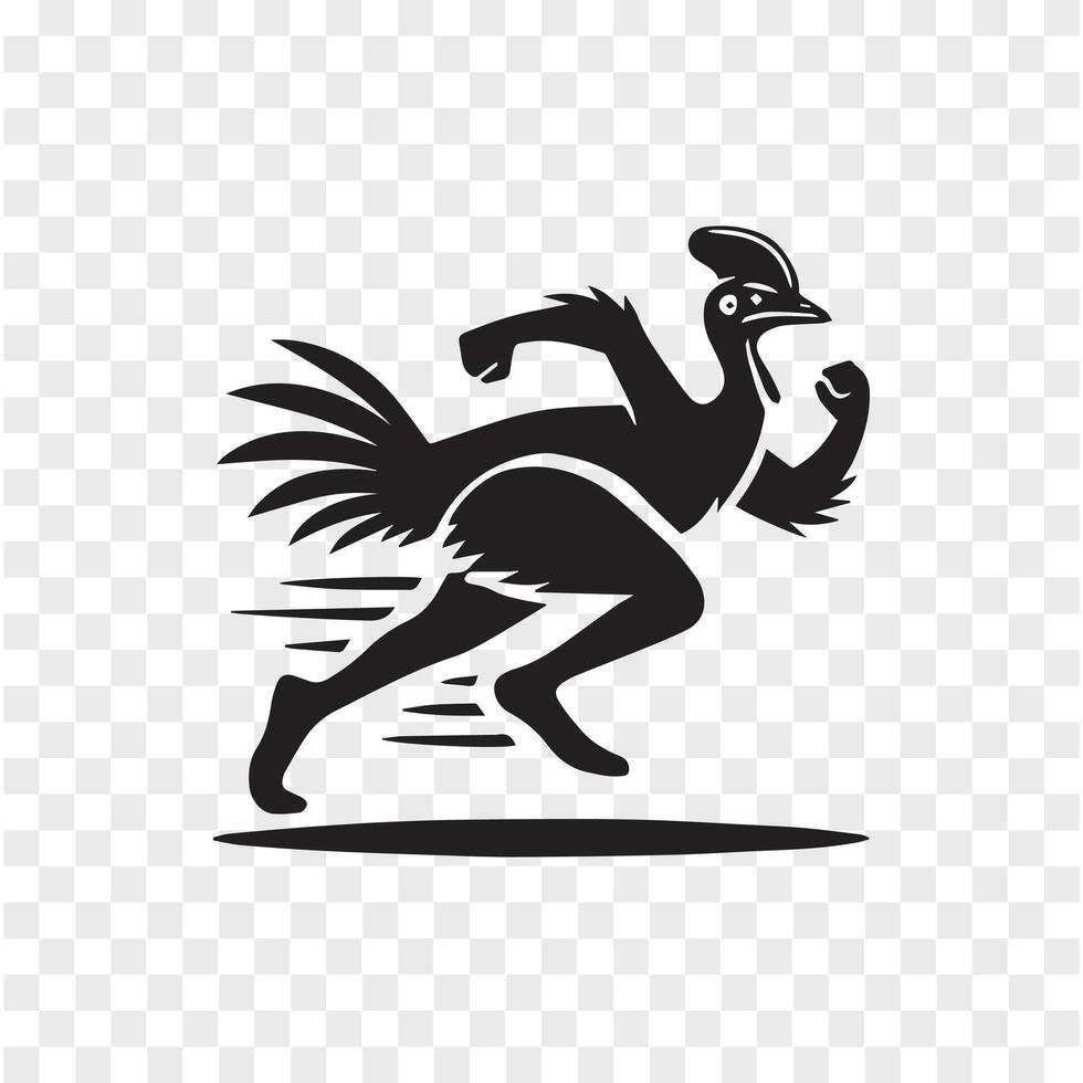 Run Cassowary Majesty Silhouette of Strength vector