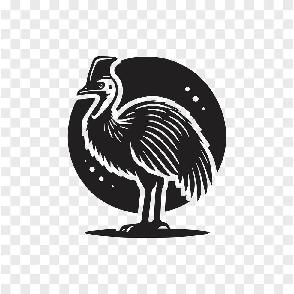 Graceful Wings Cassowary Silhouette vector
