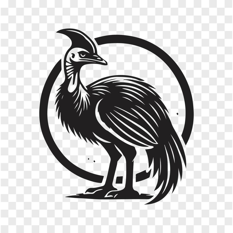 Wild and Free Cassowary Silhouette vector