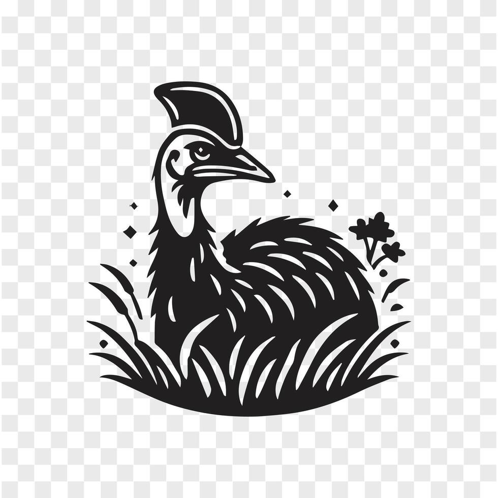 Silhouette of Strength Cassowary vector