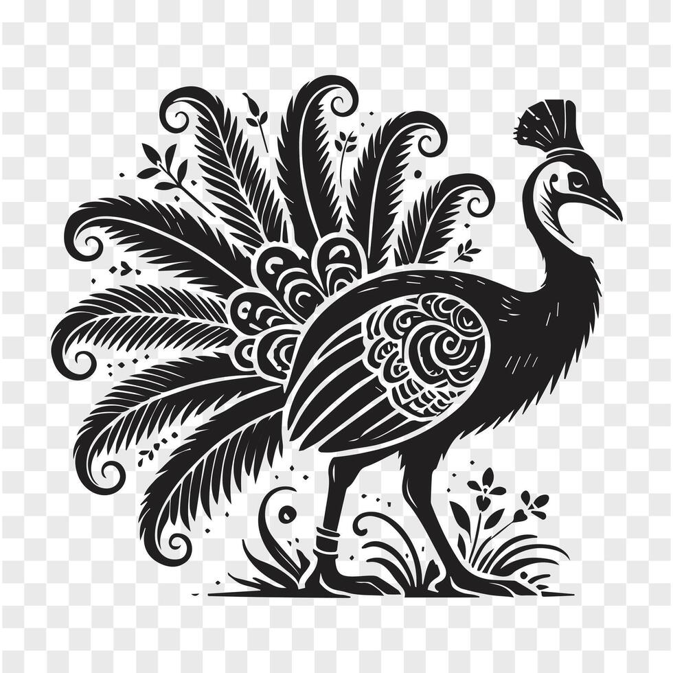 Power and Grace Cassowary Silhouette vector