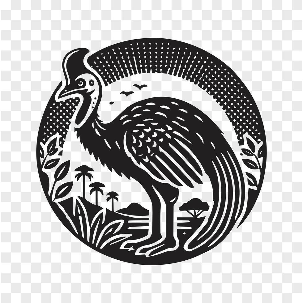 Silent Power Cassowary Silhouette vector