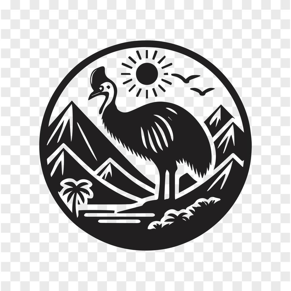 Powerful Presence Cassowary Silhouette vector