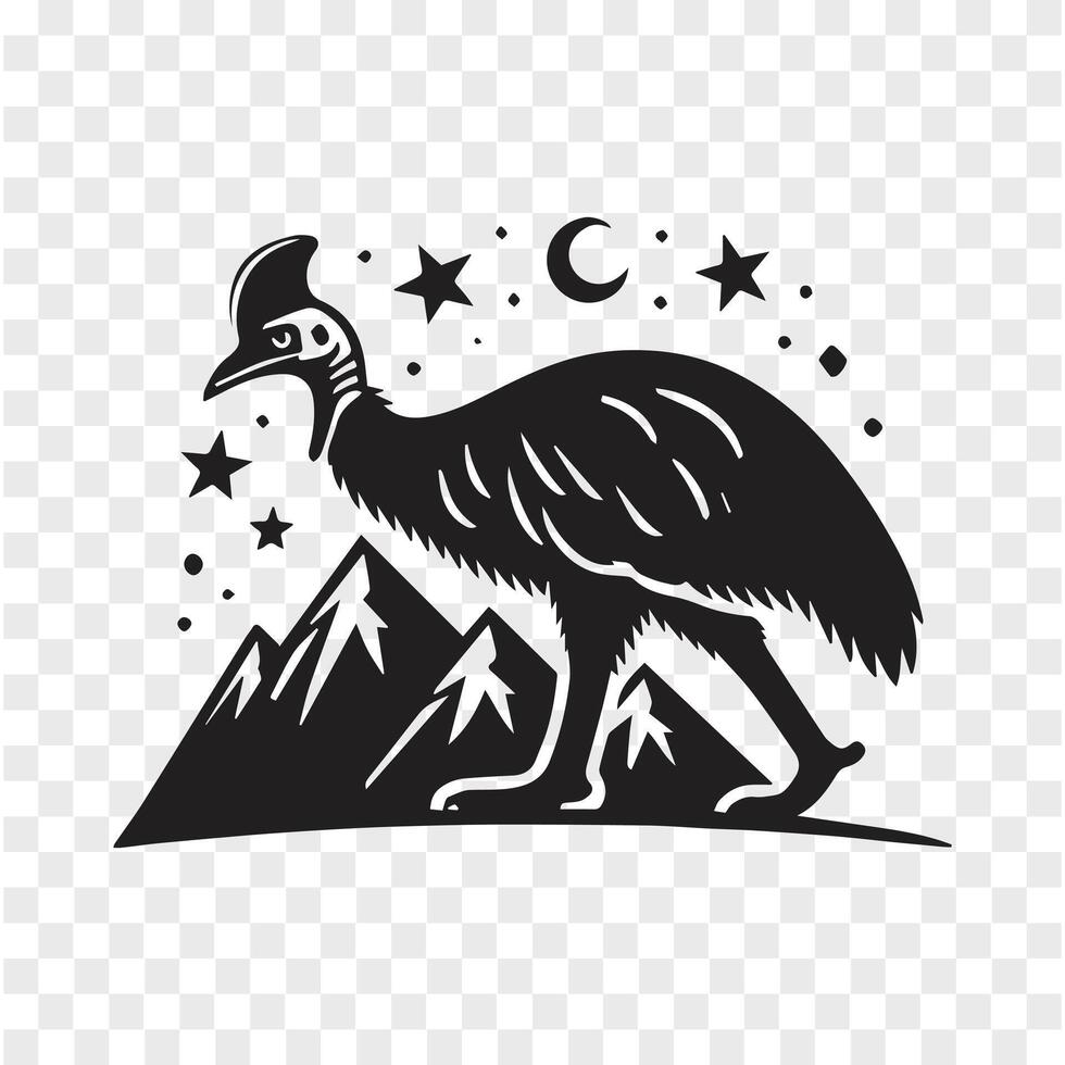 Cassowary Majestic Silhouette of Grace vector