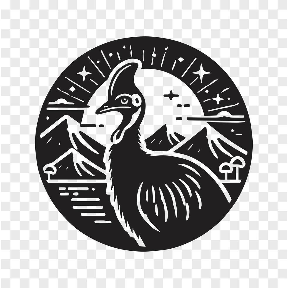 The Cassowary Silhouette of the Wild vector