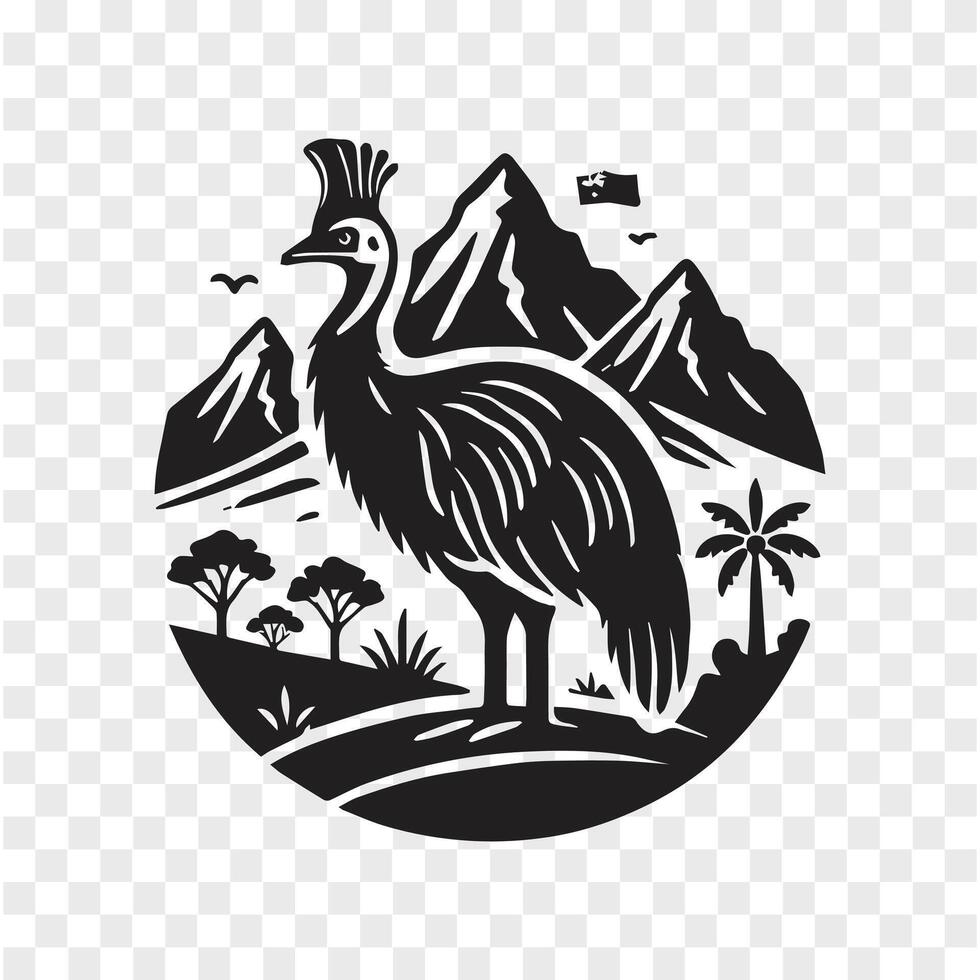 Cassowary Wings Silhouette Design vector