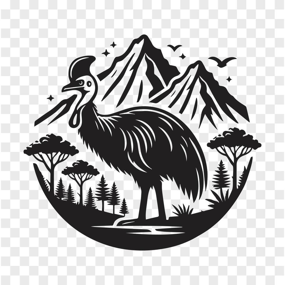 Cassowary Charge Silhouette of Power vector