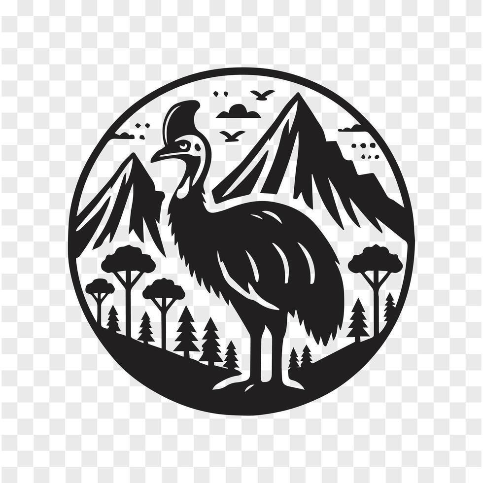 Cassowary Movement Silhouette vector