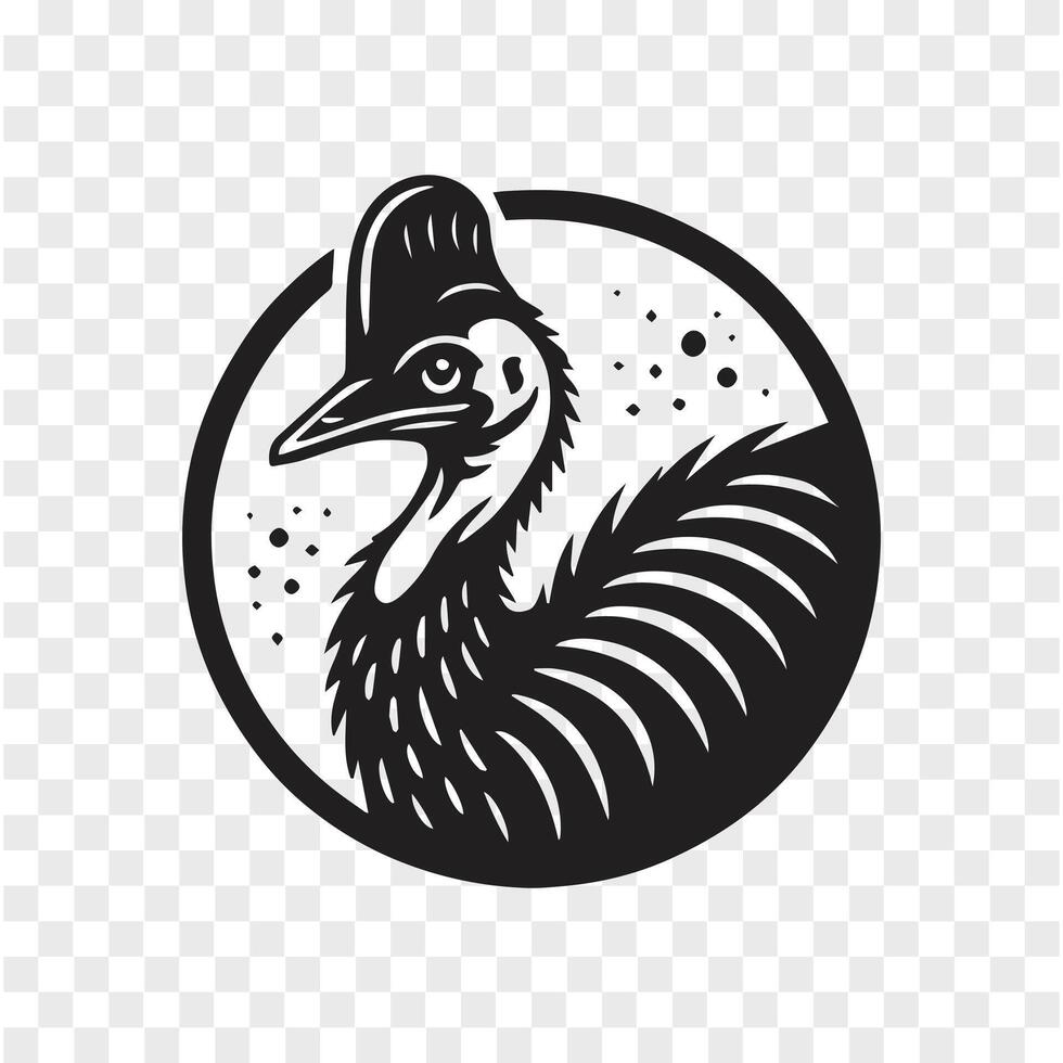 Cassowary Spirit Silhouette in Motion vector