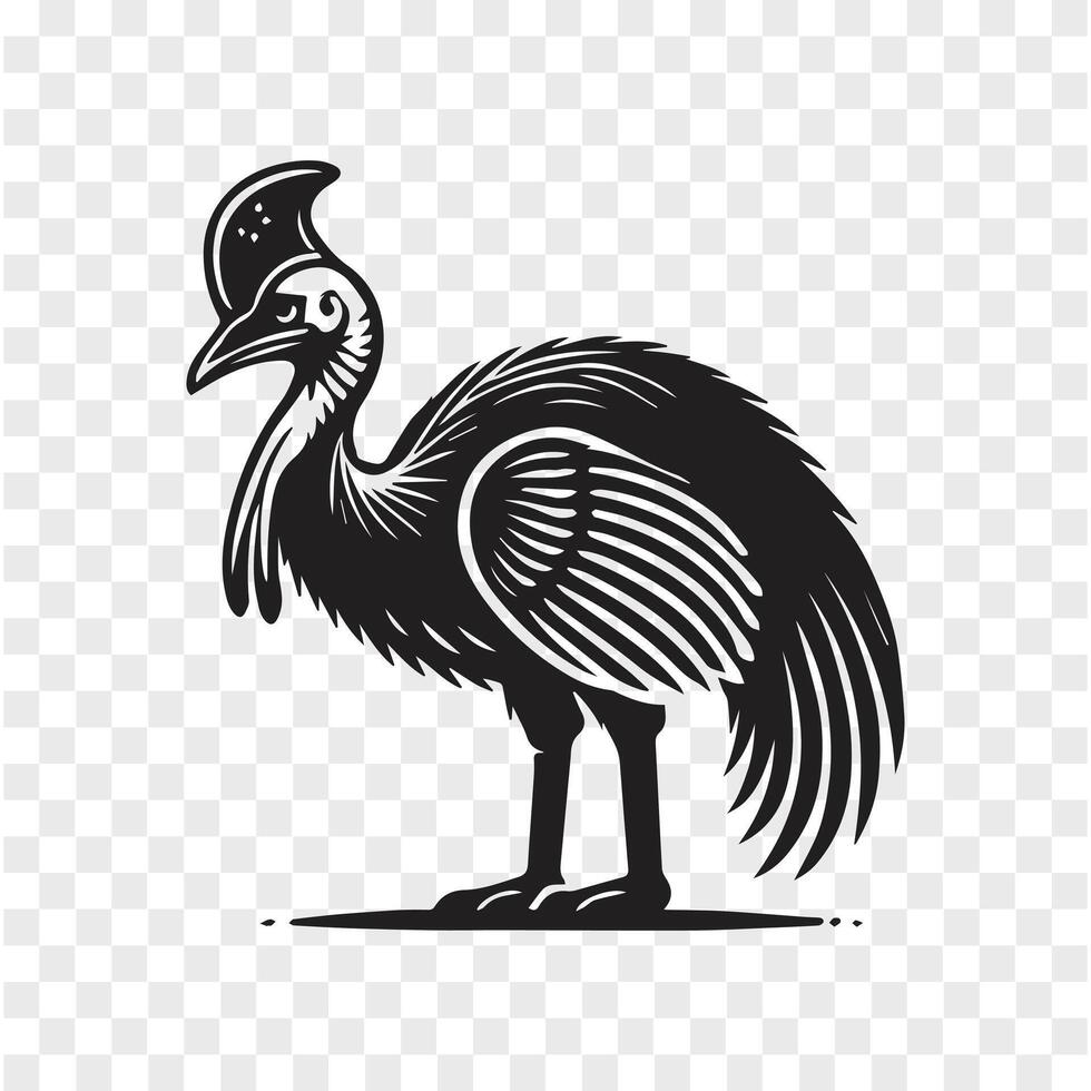 The Tall Cassowary Silhouette of Wonder vector