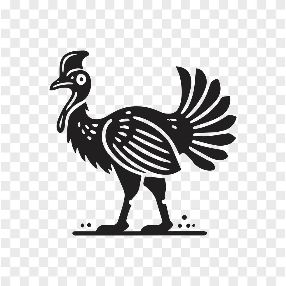 Cassowary in Nature Silhouette Motion vector