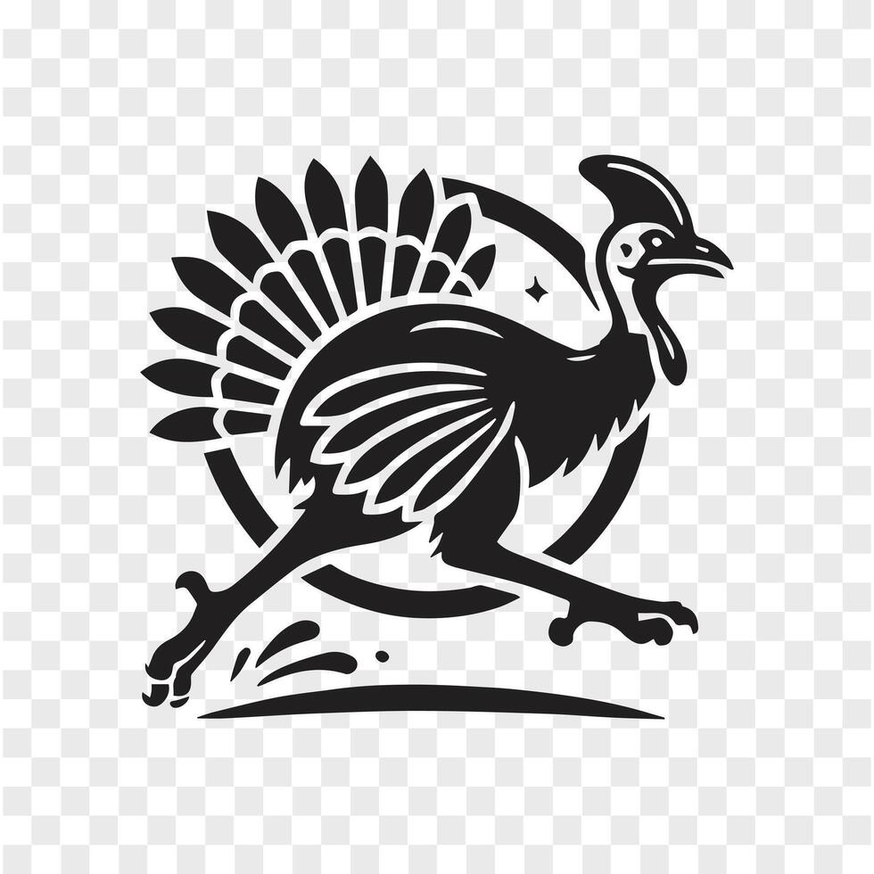 Bird of Strength Cassowary Silhouette vector