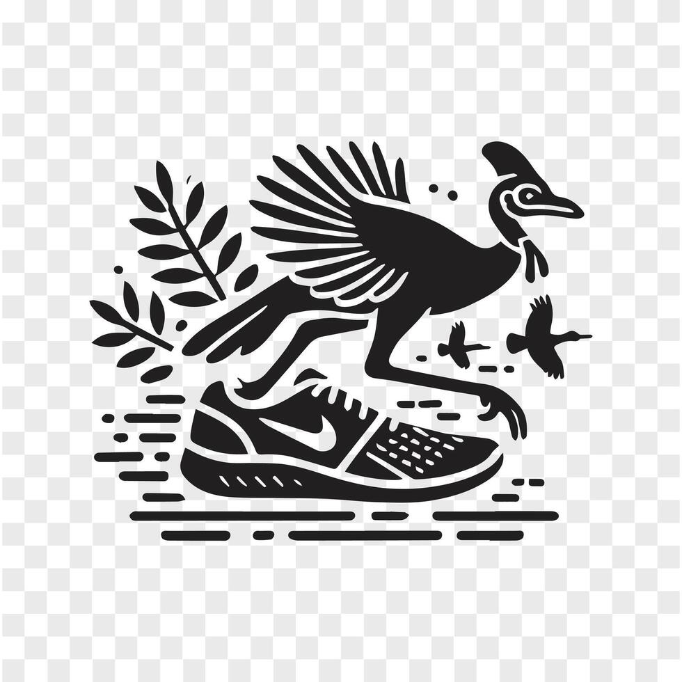 Silent Flight Cassowary Silhouette vector