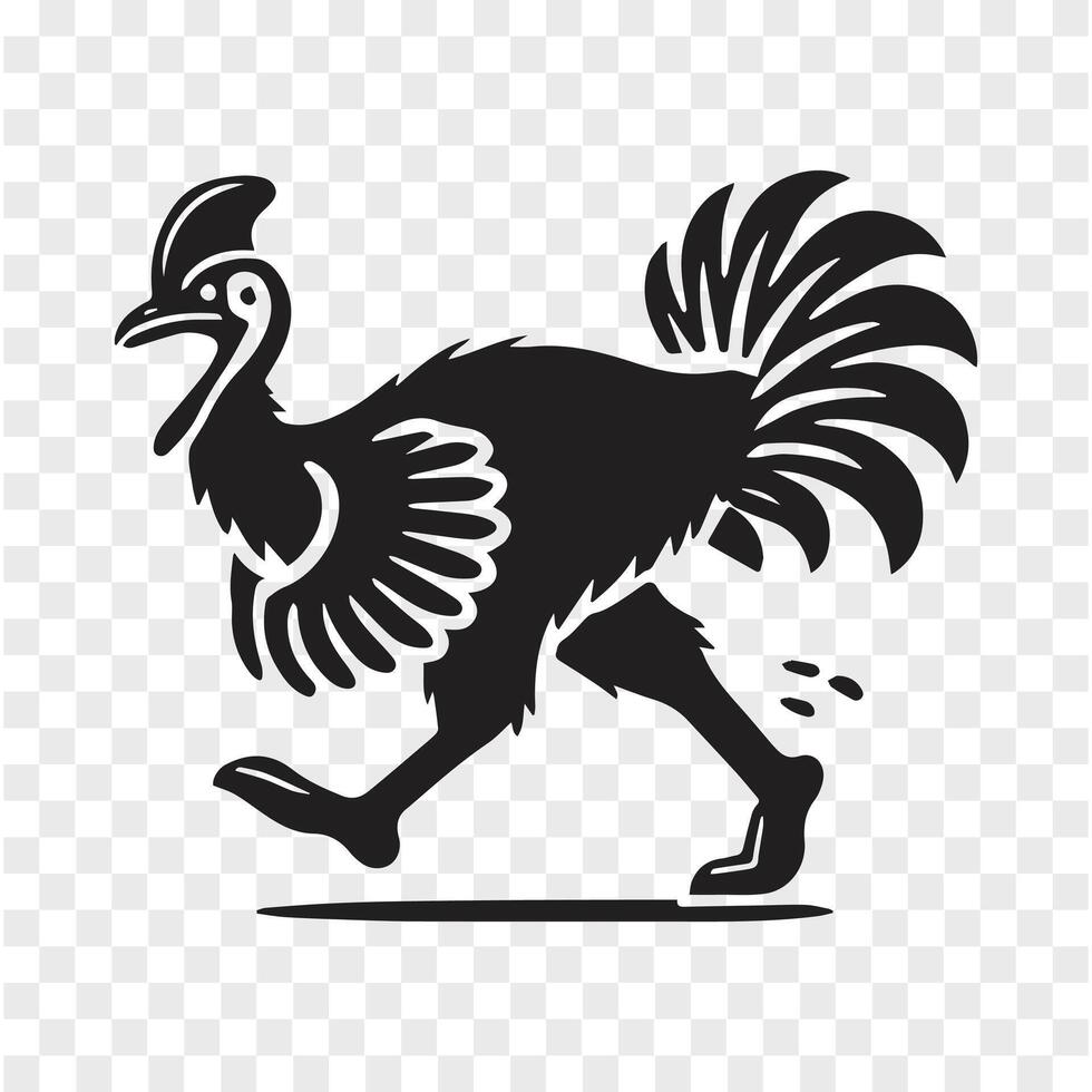 Wild Cassowary Silhouette Movement vector