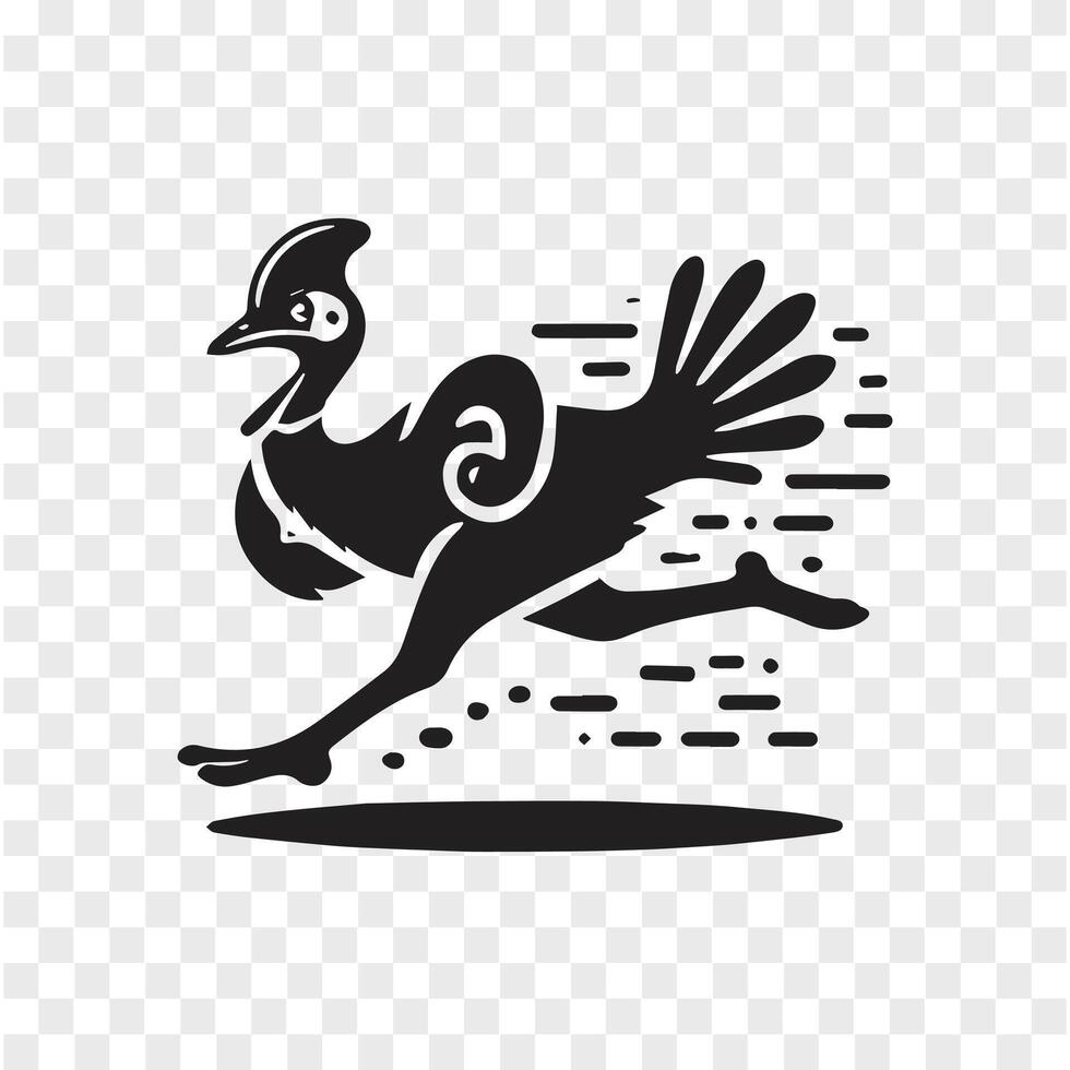 Cassowary Dance Silhouette in Flight vector