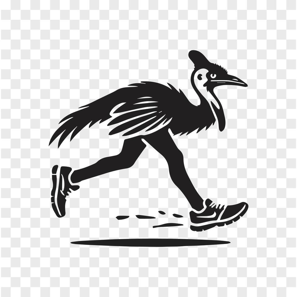 Cassowary Strength Silhouette Design vector