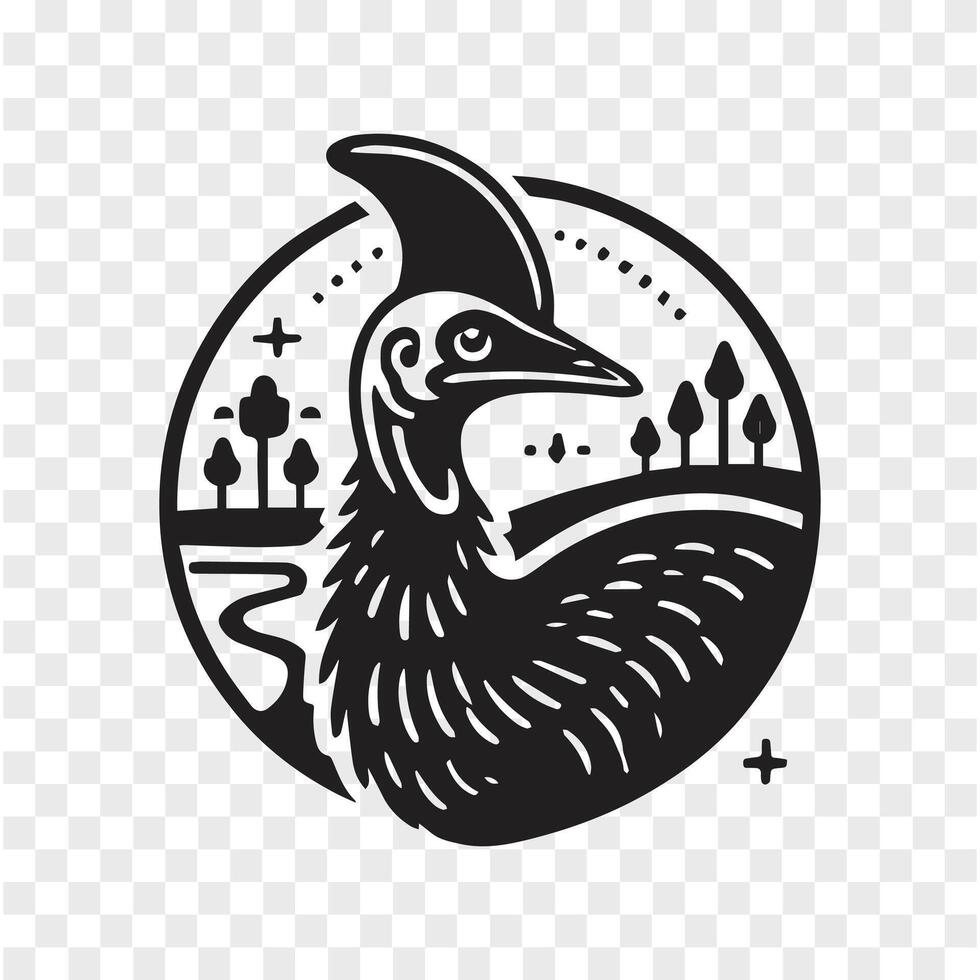 The Majestic Bird Cassowary Silhouette vector