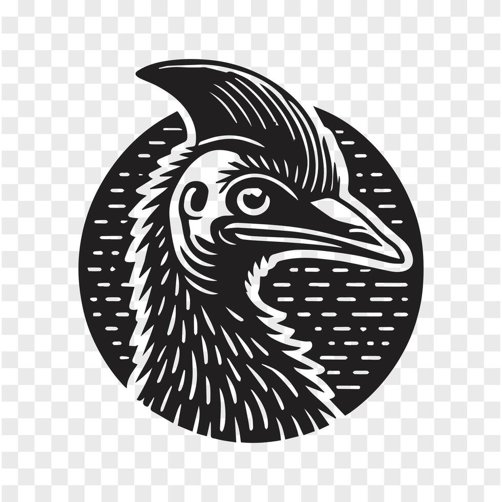 Powerful Stride Cassowary Silhouette vector