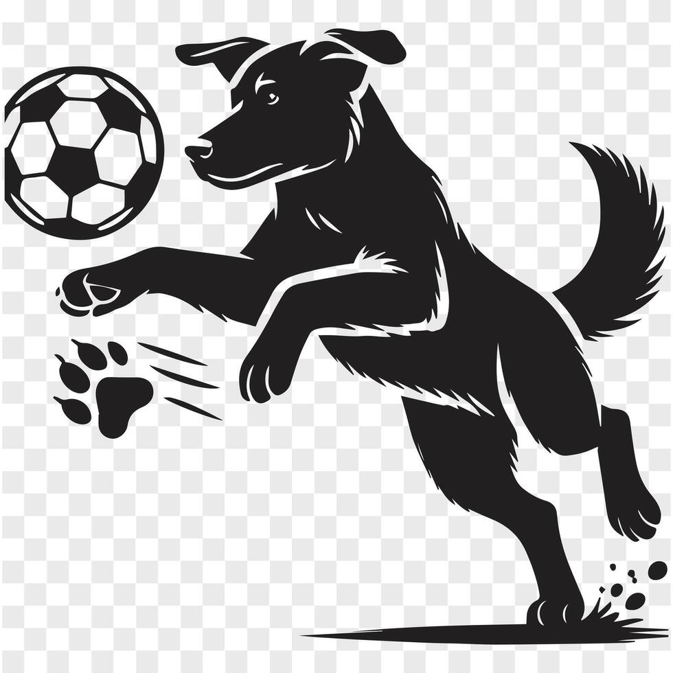 Dog Shot Football Silhouette vector