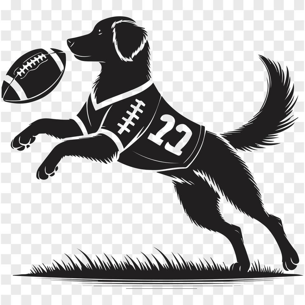 Dog Play Silhouette on the Field vector