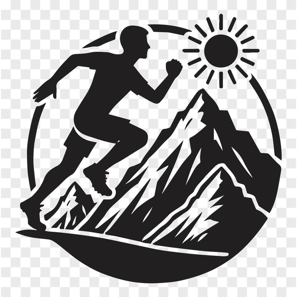 Summit Strides Silhouette of a Runner vector