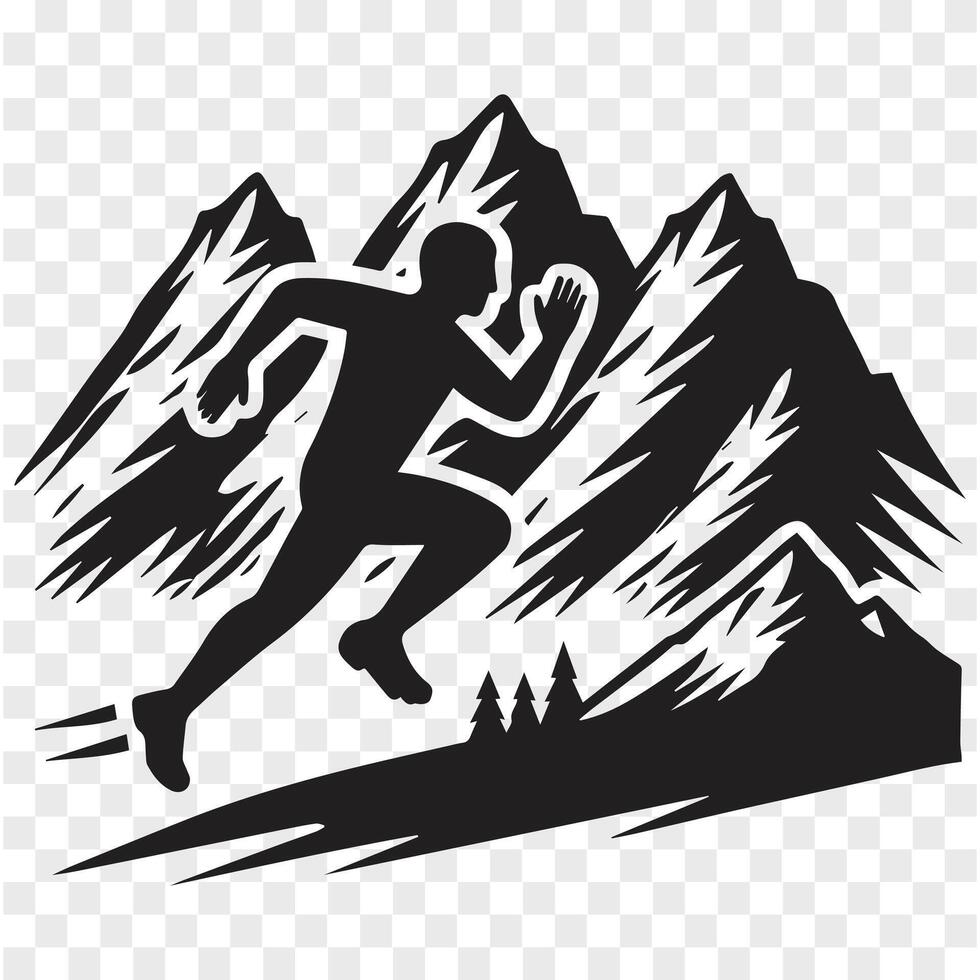 Summit Seeker Running Man Silhouette vector