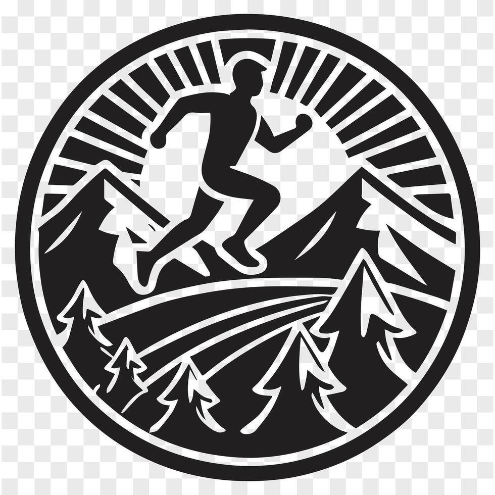 Powering Up Man Running in the Peaks vector