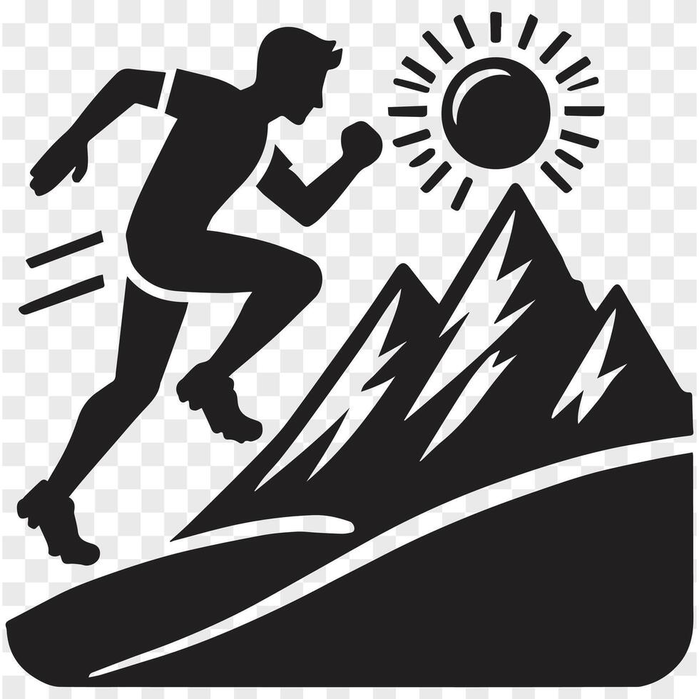 Mountain Heights Silhouette of a Runner vector