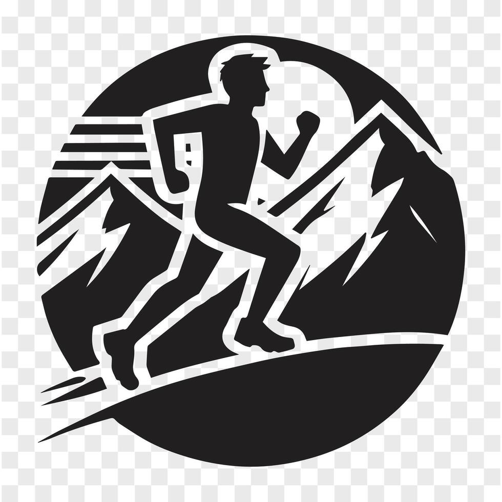 Mountain Adventure Silhouette of a Runner vector
