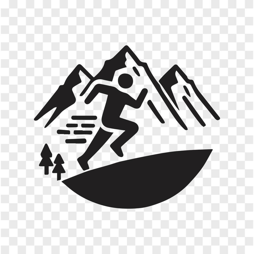 The Mountain Path Running Man Silhouette vector