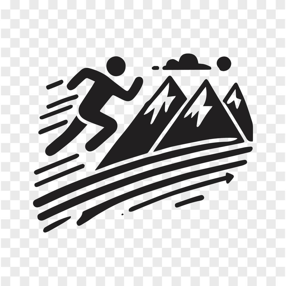 Run Through the Peaks Mountain Silhouette vector