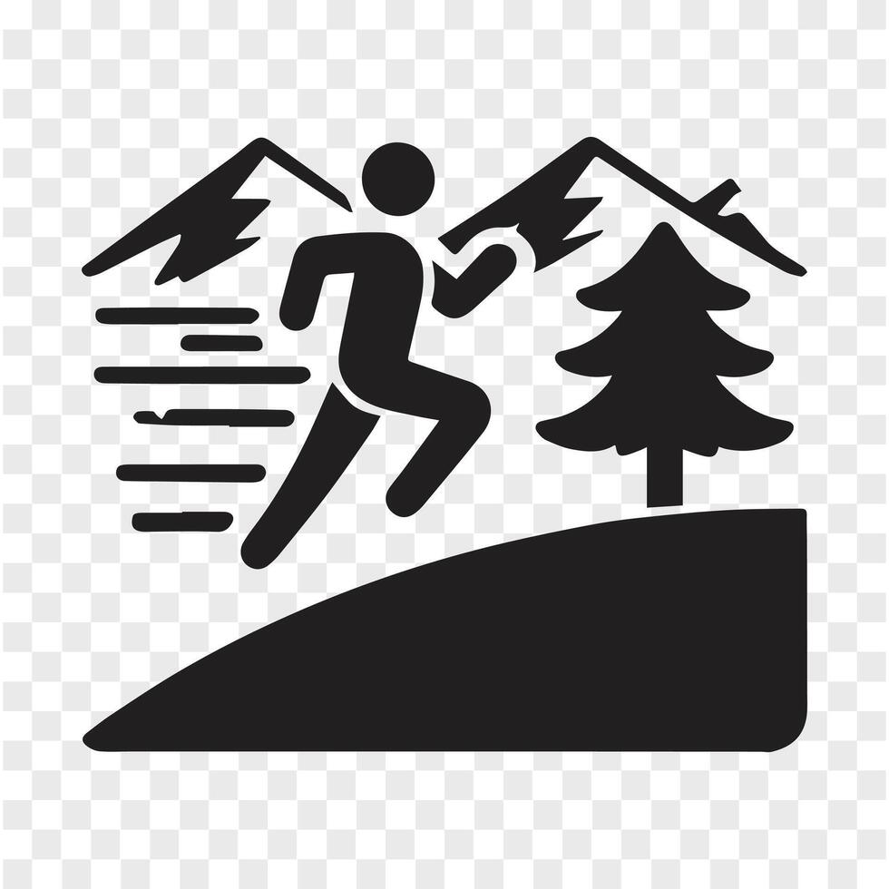 Mountain Spirit Running Man Silhouette vector