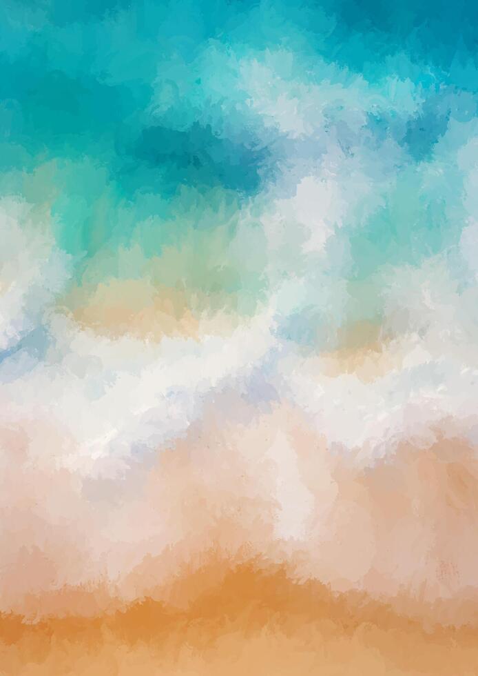 abstract hand painted beach themed background design vector