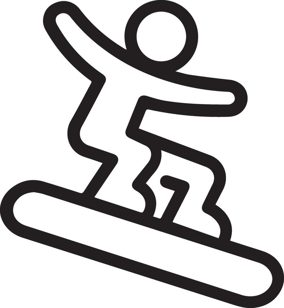 Snowboarder icon outline illustration vector
