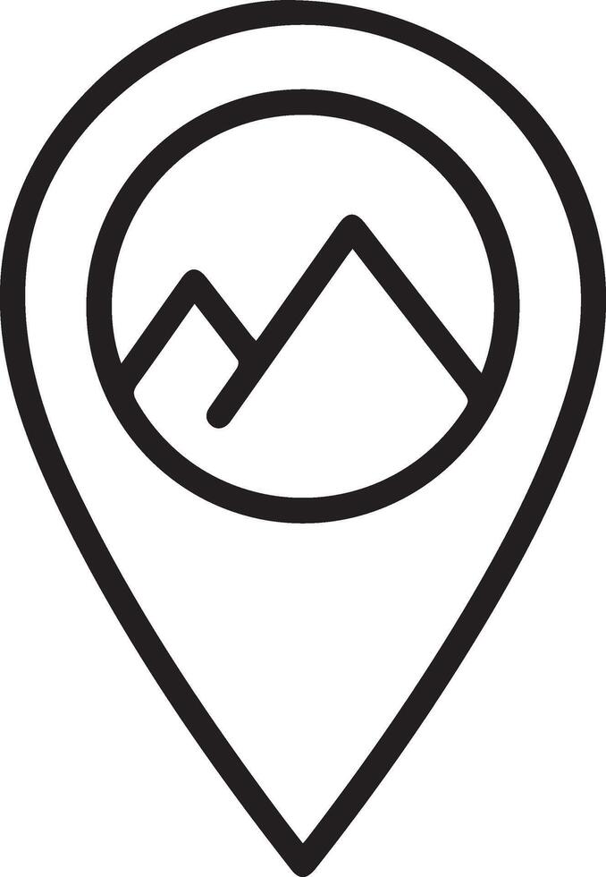 A map marker with a mountain in the background illustration vector
