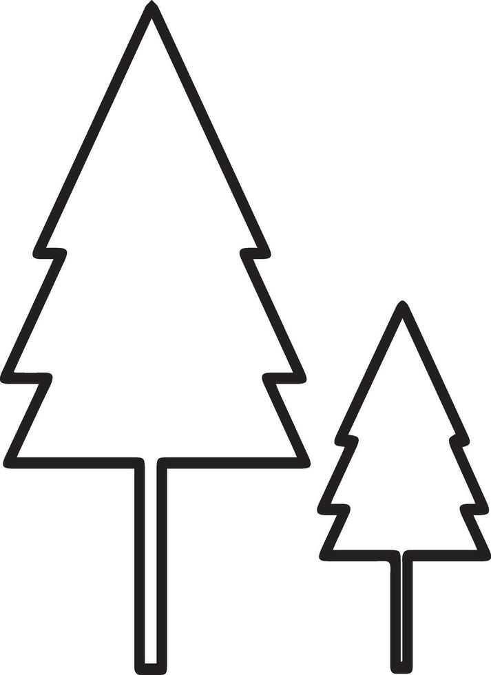 A black and white drawing of two trees vector