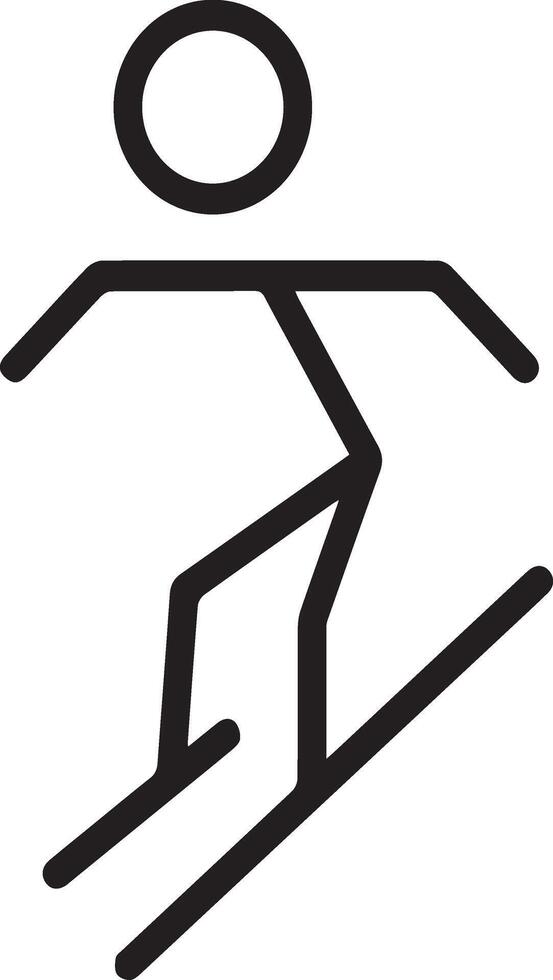 A black and white drawing of a man on skis vector