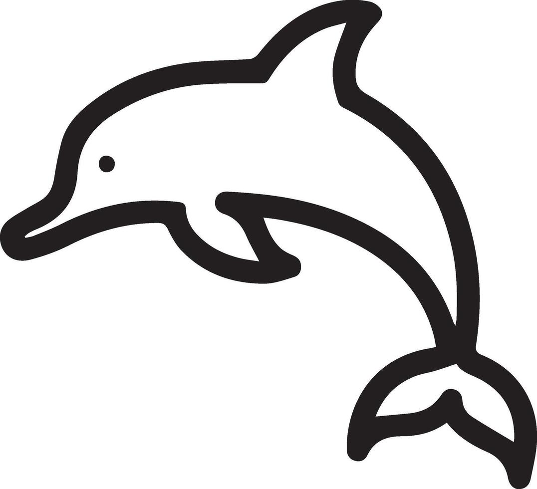 Dolphin clip art outline illustration vector