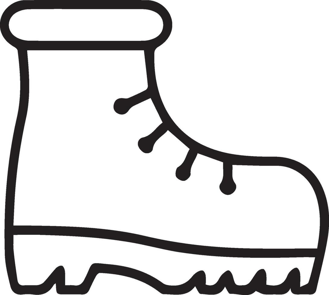 A black and white illustration of a boot design clipart vector