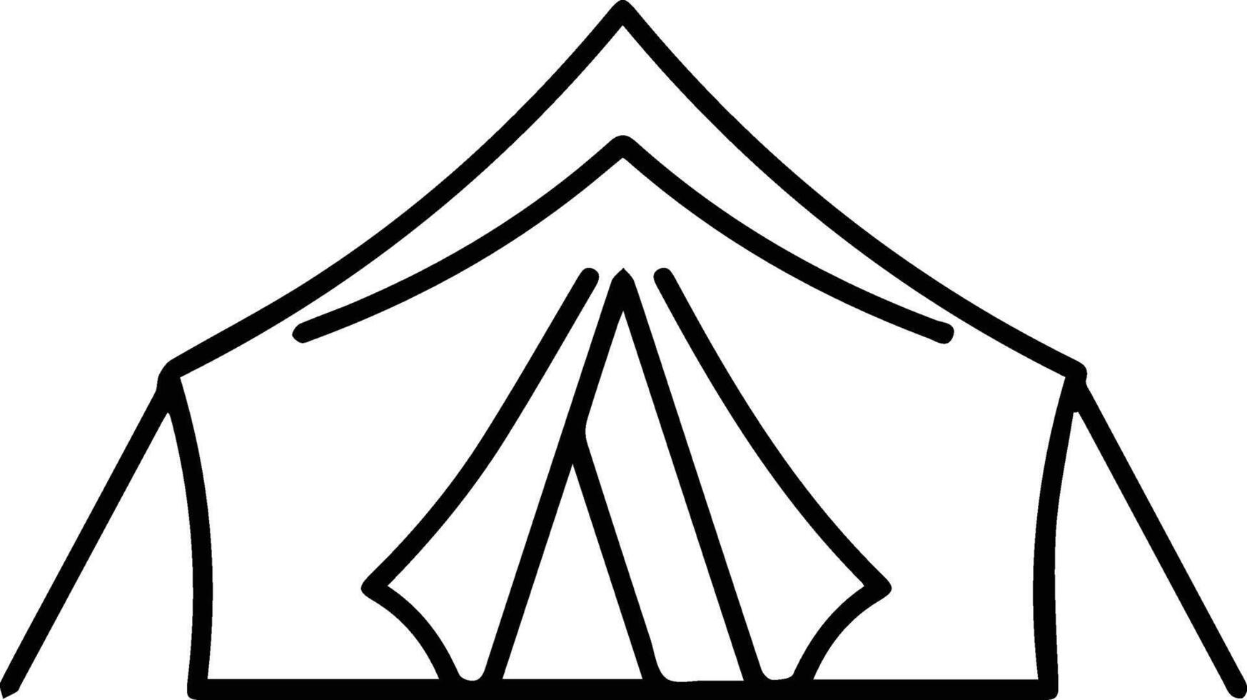 A tent outline on a white background illustration vector