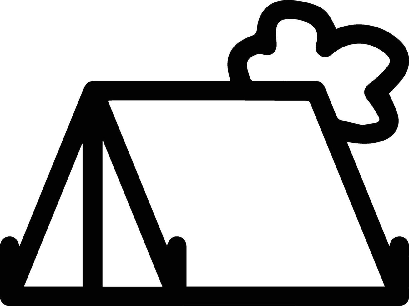 A tent icon on a white background vector