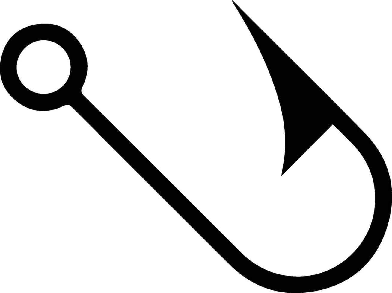 A fishing hook outline illustration vector