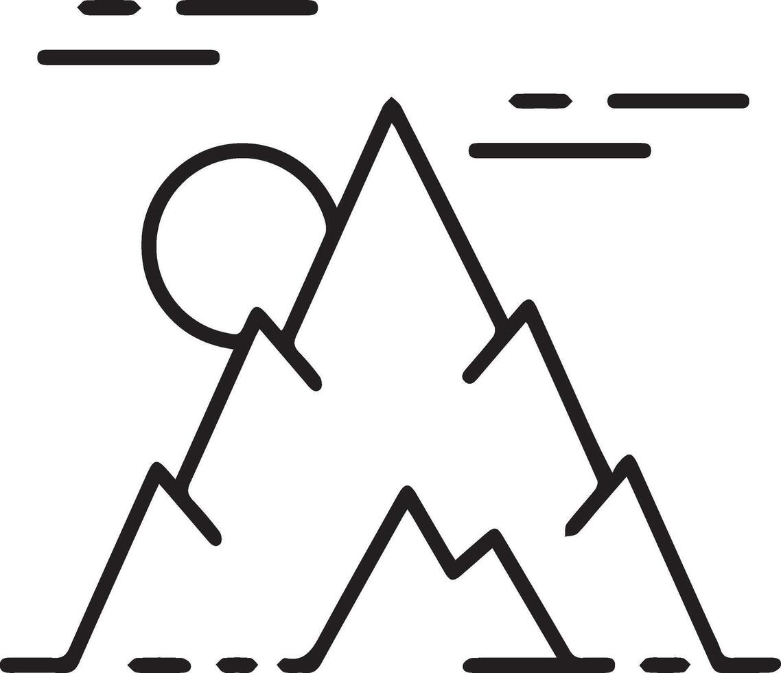 Mountain line icon illustration design vector