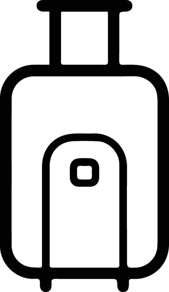 A black and white illustration of a suitcase outline vector
