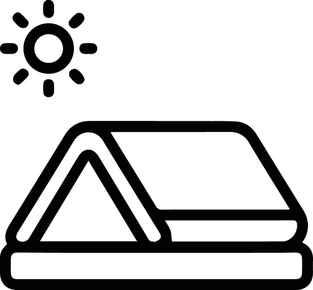 A tent with a sun and a tent on top vector