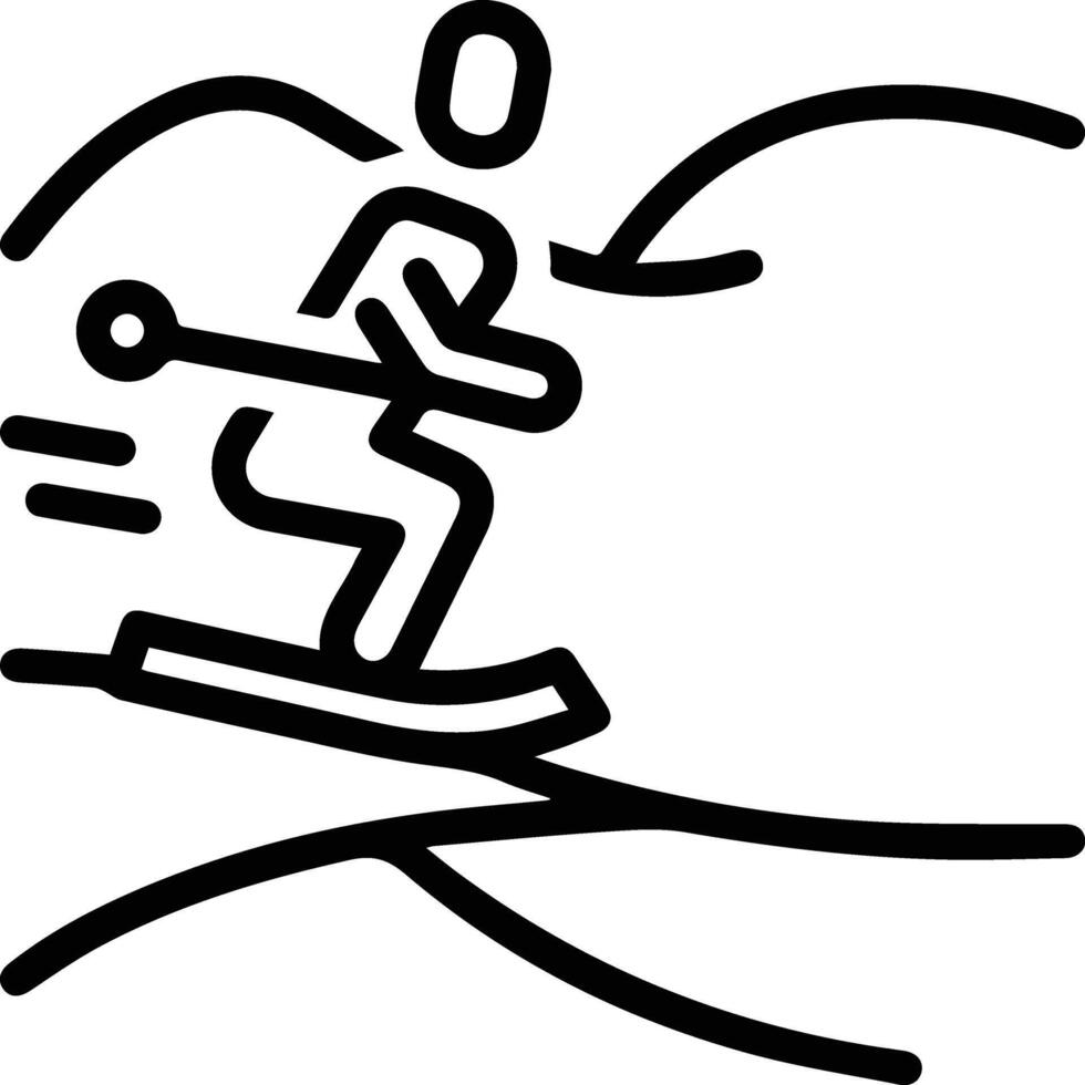 A black and white drawing of a person on a snowboard vector
