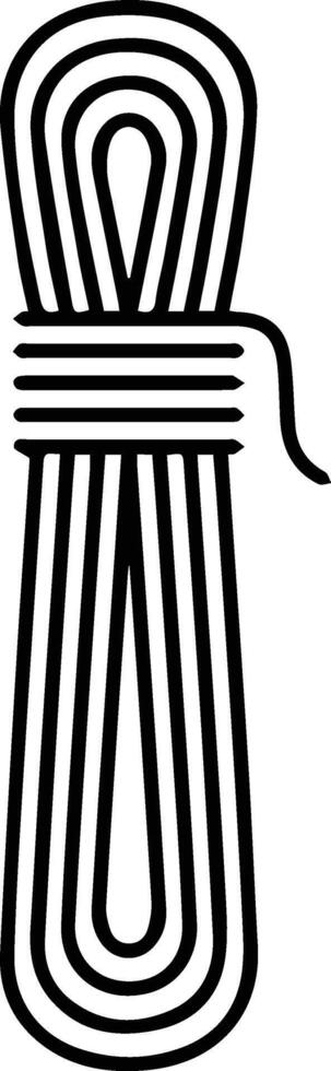 A black and white drawing of a wire wrapped around a loop vector